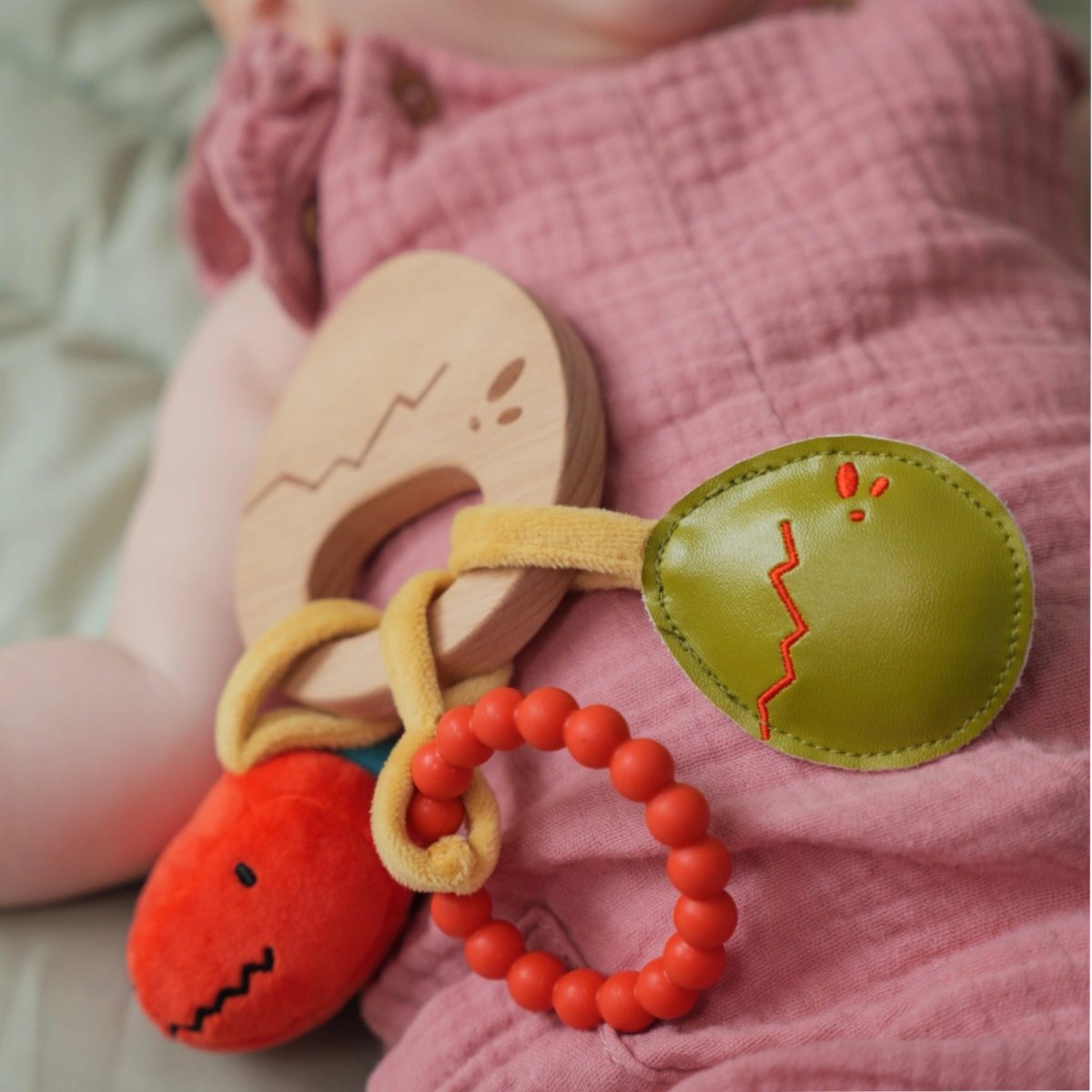 Wooden Rattle - Dino