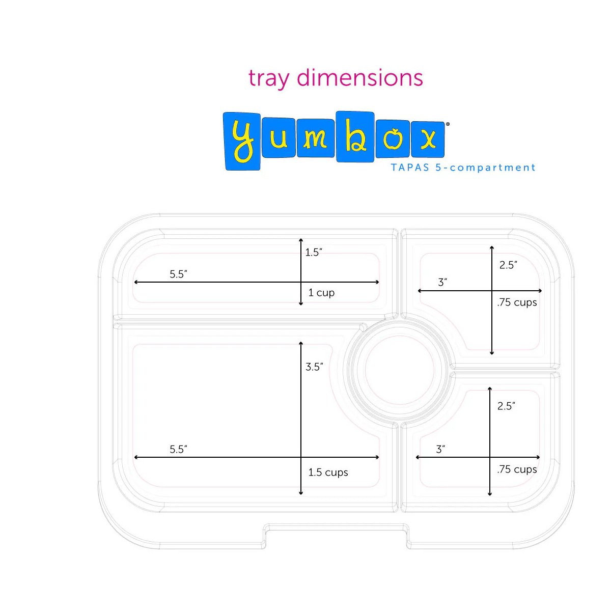Tapas 5 Compartment - Capri Pink
