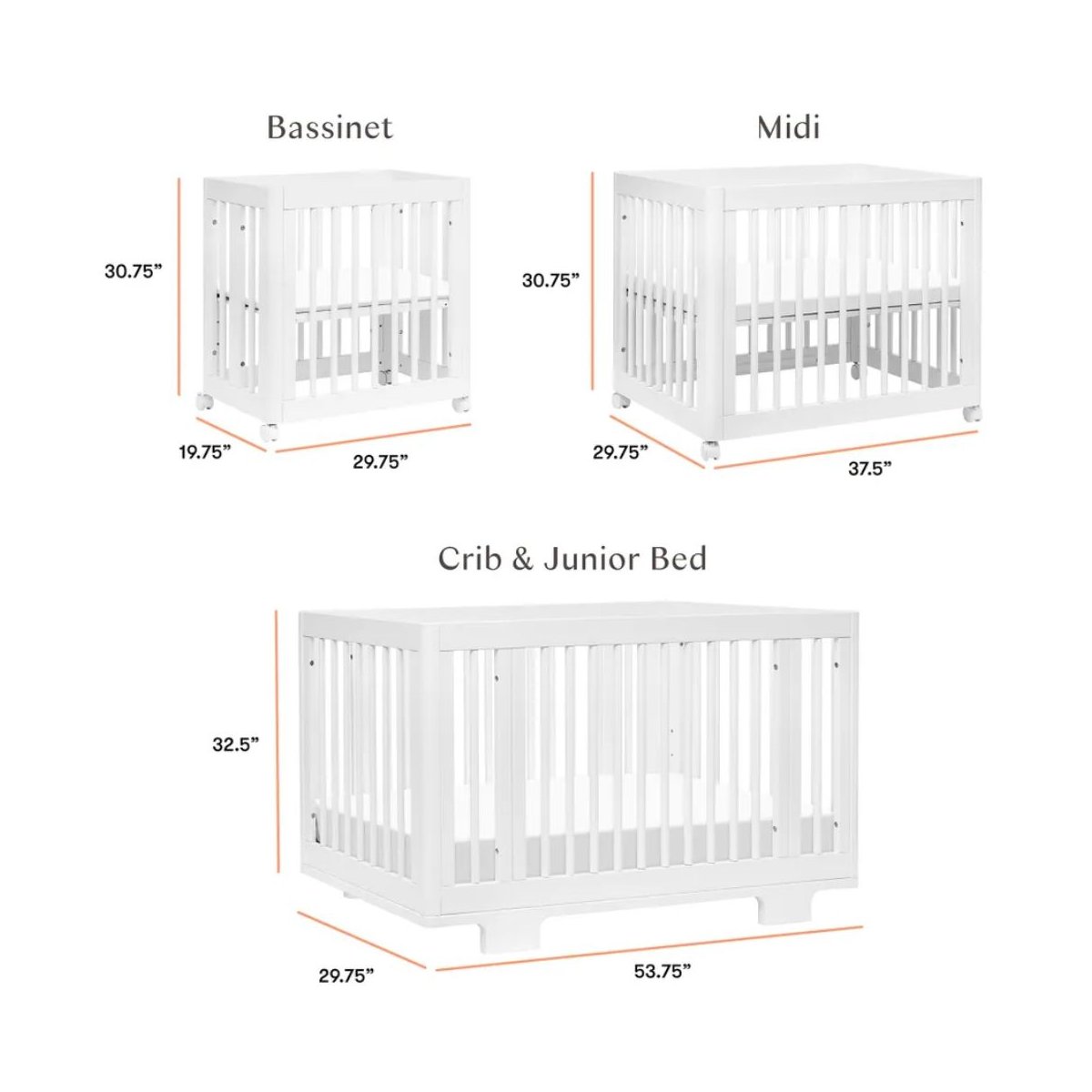 8 in 1 Convertible Crib with All Stages Conversion Kit - White