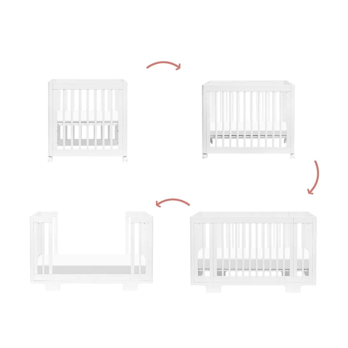 8 in 1 Convertible Crib with All Stages Conversion Kit - White