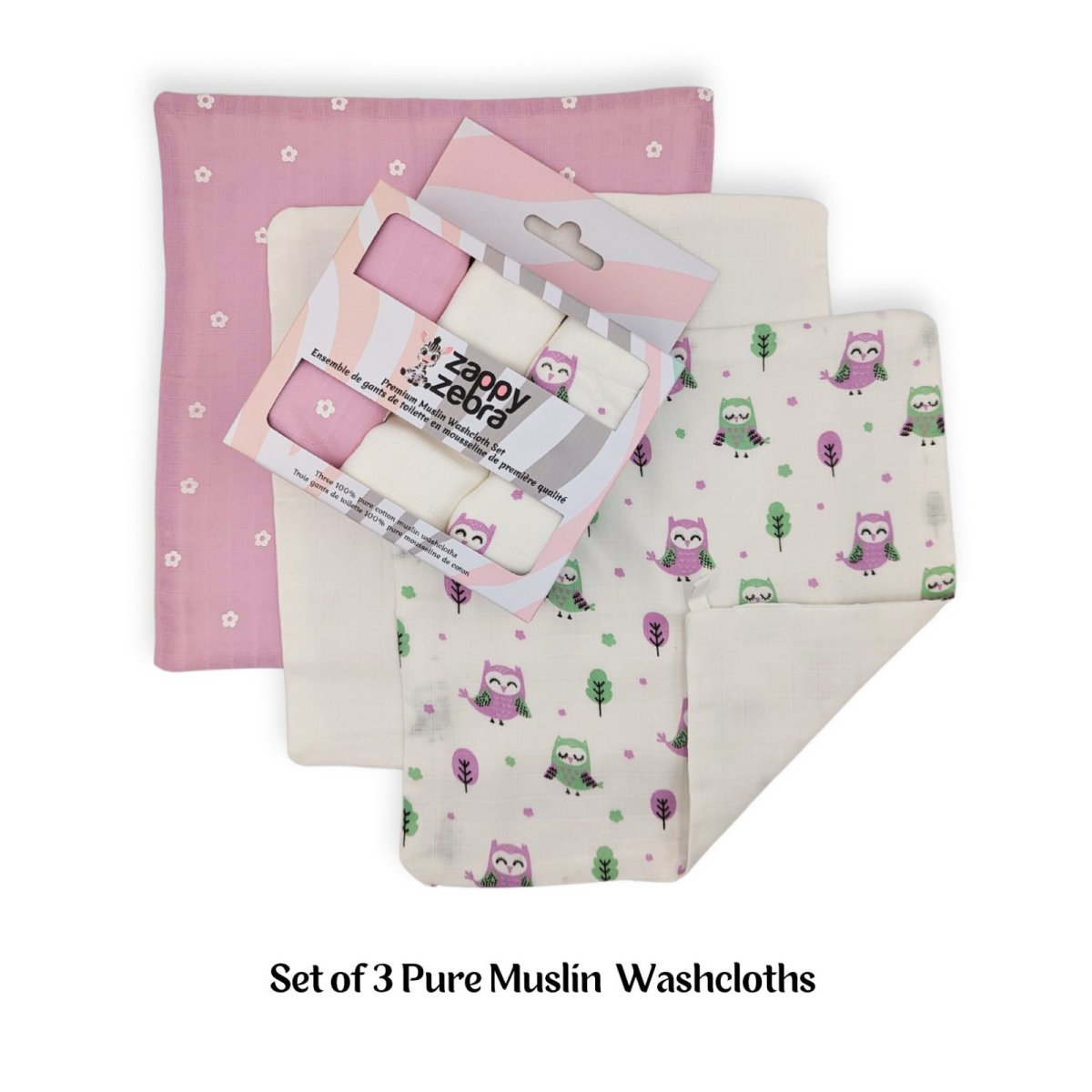 Muslin Wash Cloth Set - Lilac - 3 pack