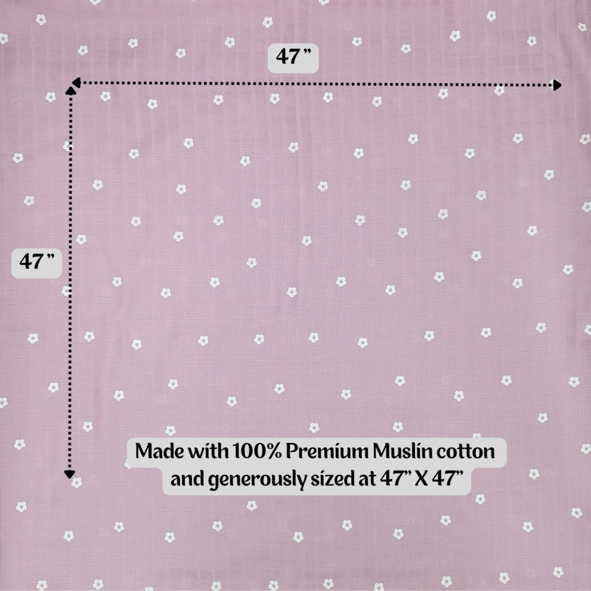 Muslin Swaddle - Mauve Daisies