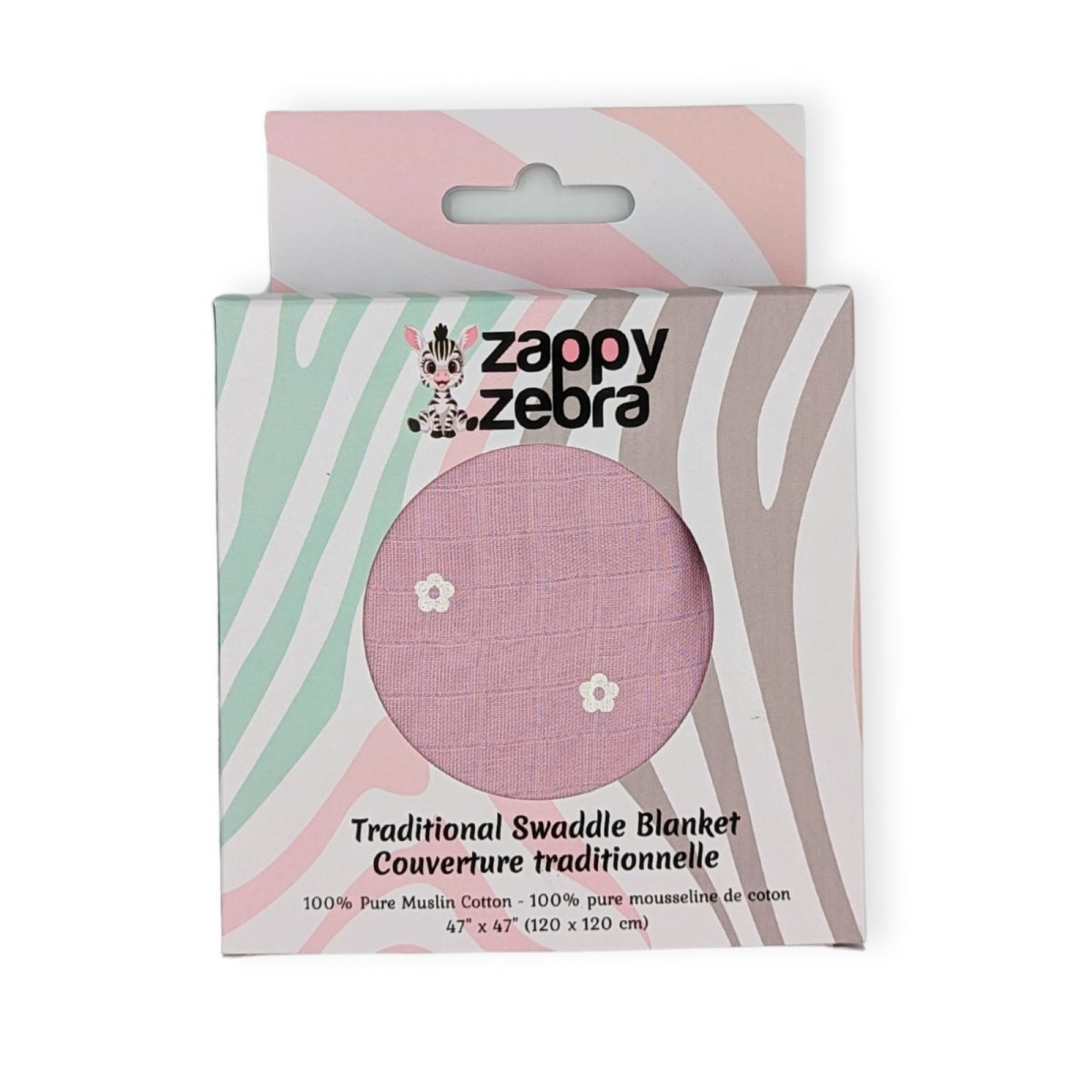 Muslin Swaddle - Mauve Daisies