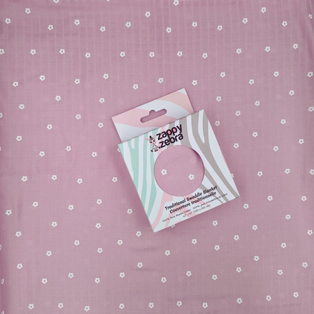 Muslin Swaddle - Mauve Daisies