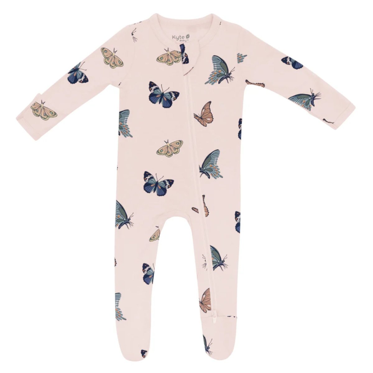 Zippered Footie - Blush Butterfly