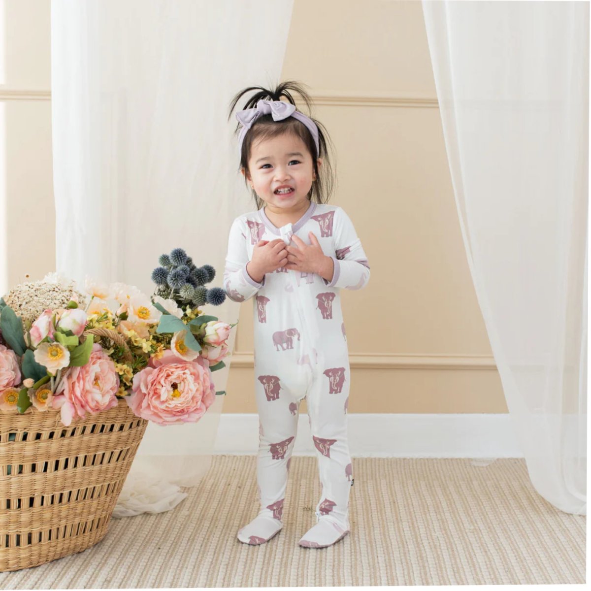 Zippered Footie - Elephant
