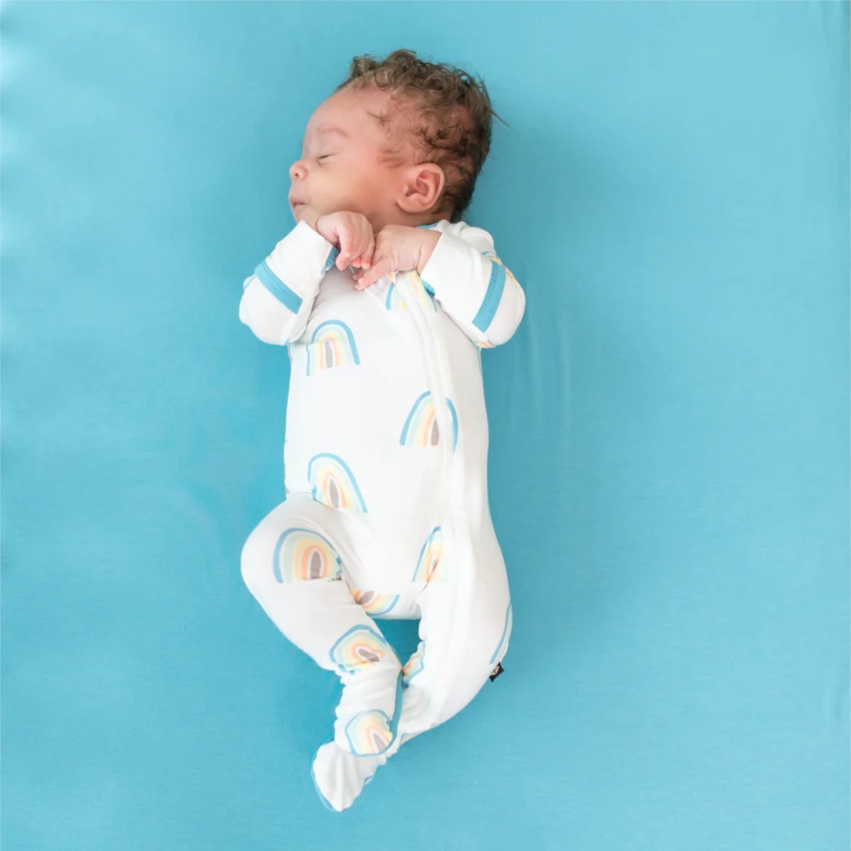 Zippered Footie Preemie - Makai Rainbow