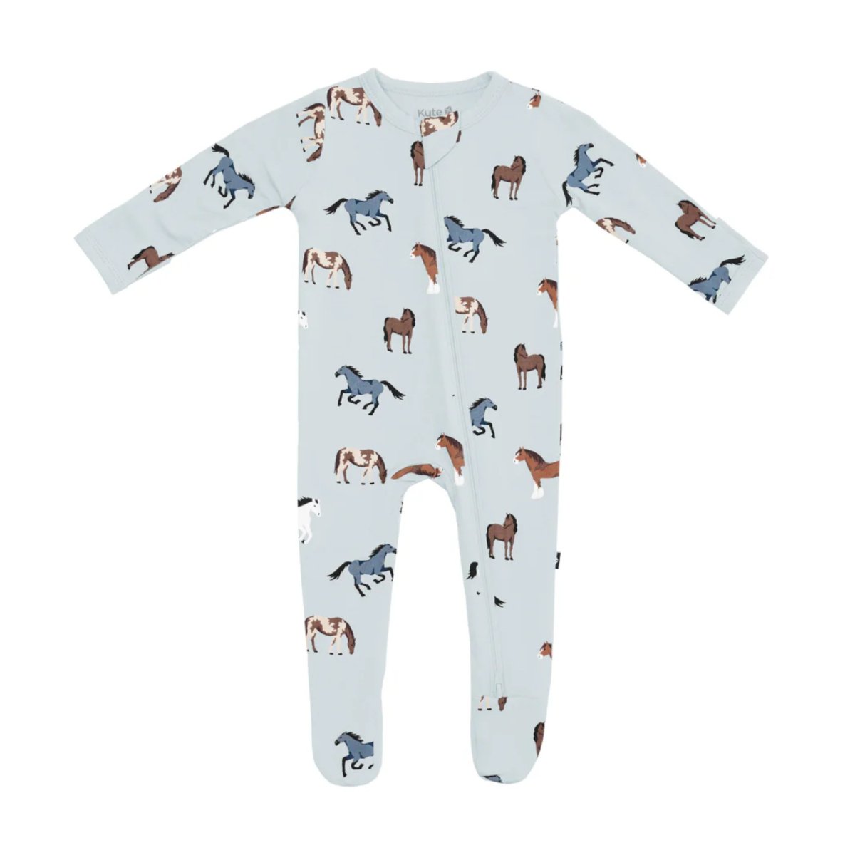 Printed Zippered Footie - Horse