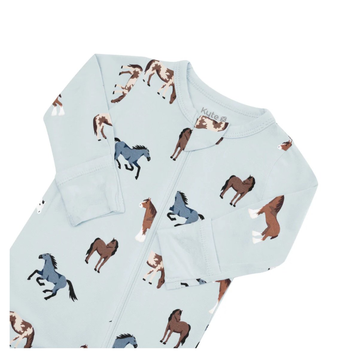 Printed Zippered Footie - Horse