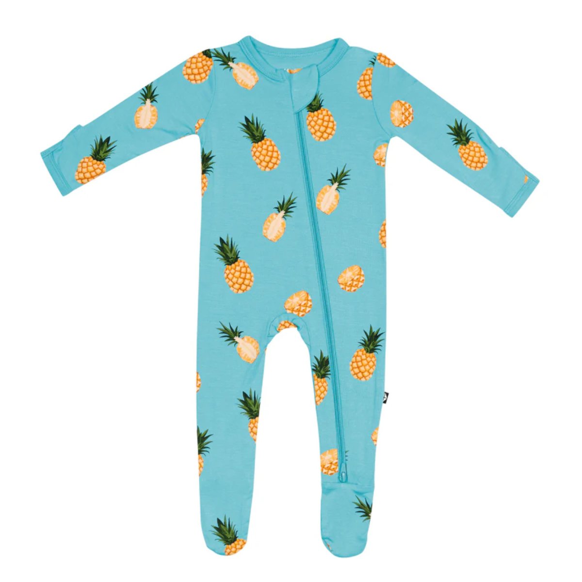 Printed Zippered Footie - Pineapple