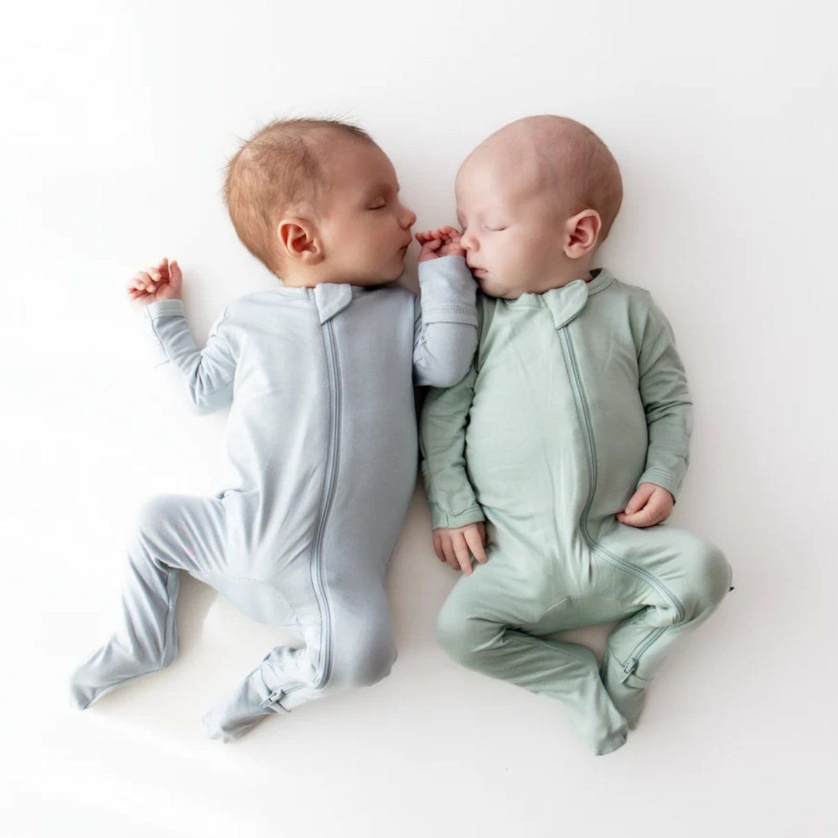 Zippered Footie Preemie - Sage