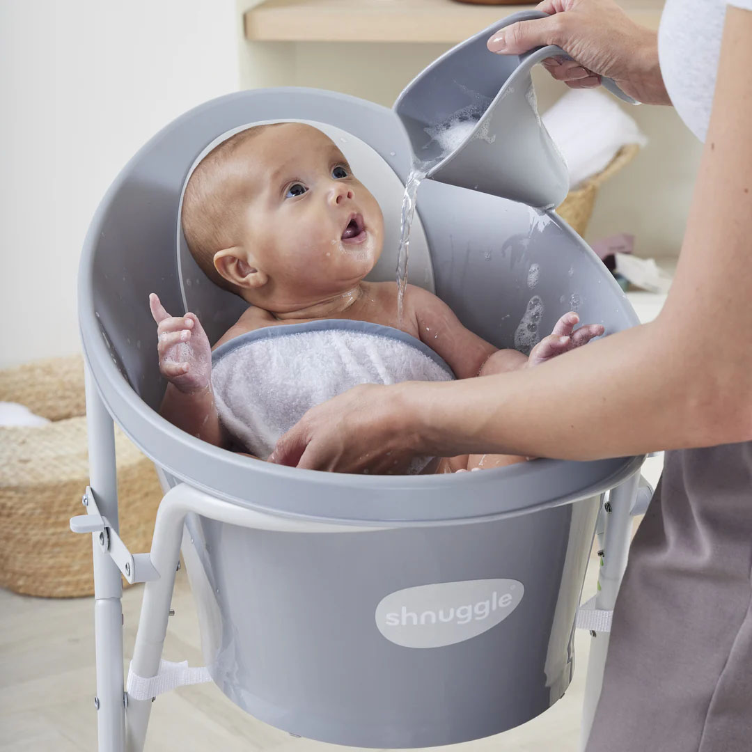 Baby bath accessories in use