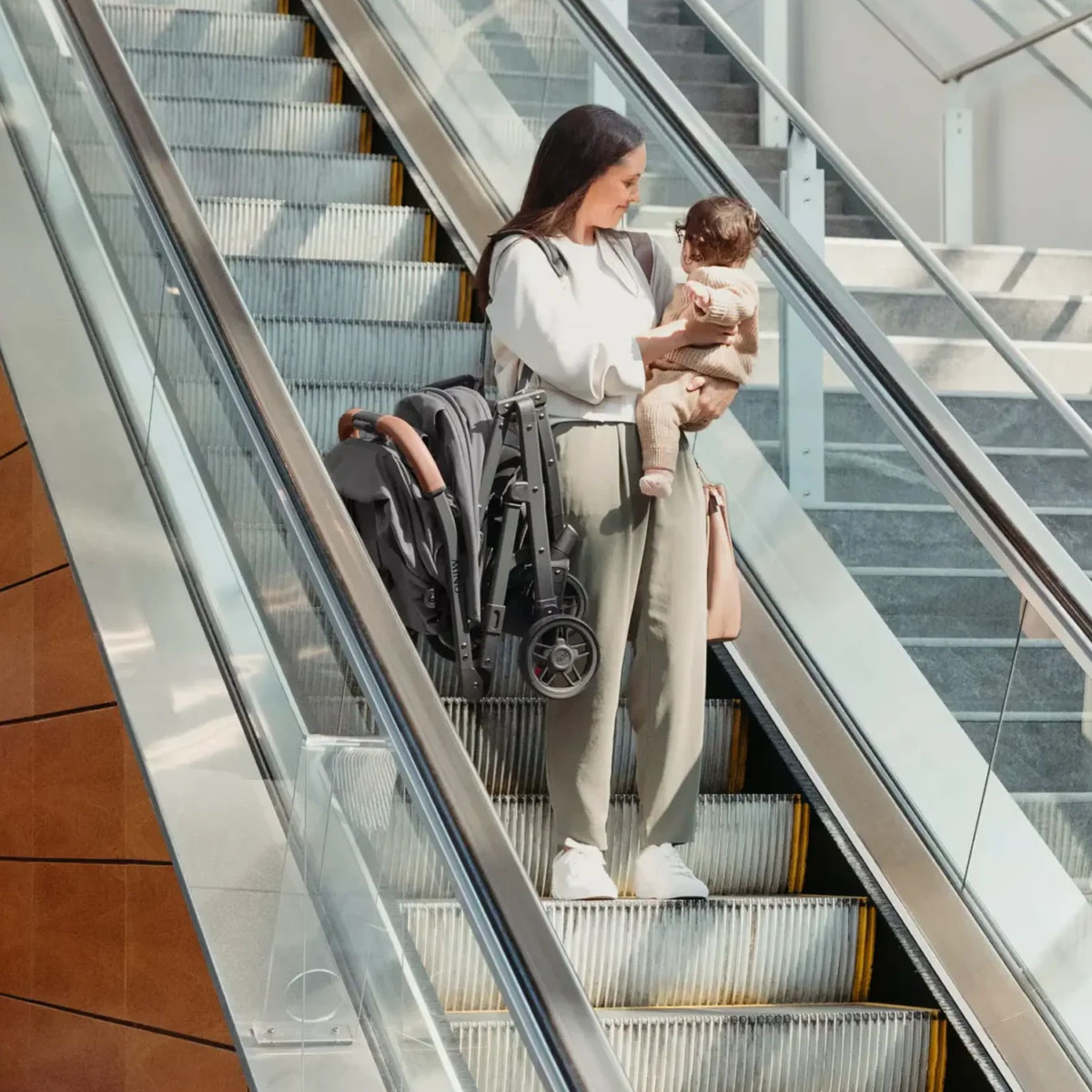 UPPAbaby Minu folded for easy travel